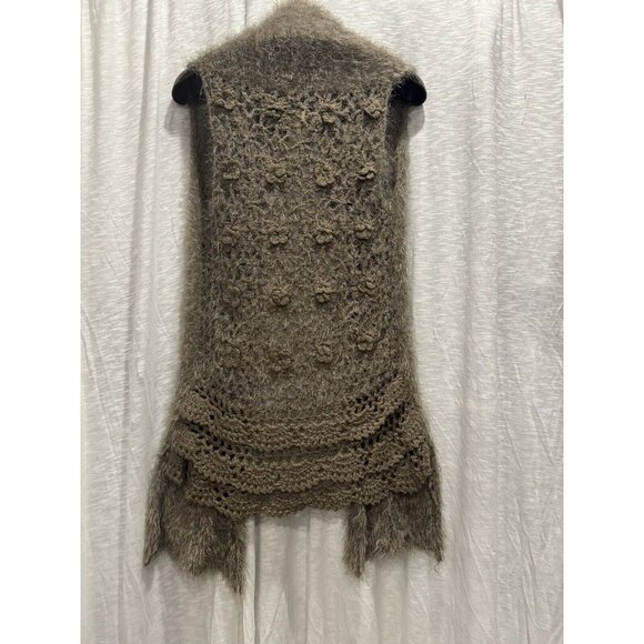 Sacred Threads Bohemian Brown Open Front Vest 100% Rayon Size M/L ( runs small) - Picture 2 of 11